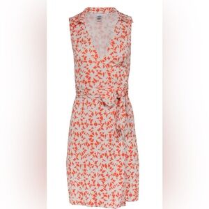 Orange floral print Diane Von Furstenberg wrap dress